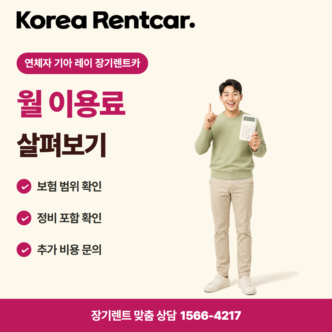 연체자 기아 레이 장기렌트카 비용 비교 카드뉴스